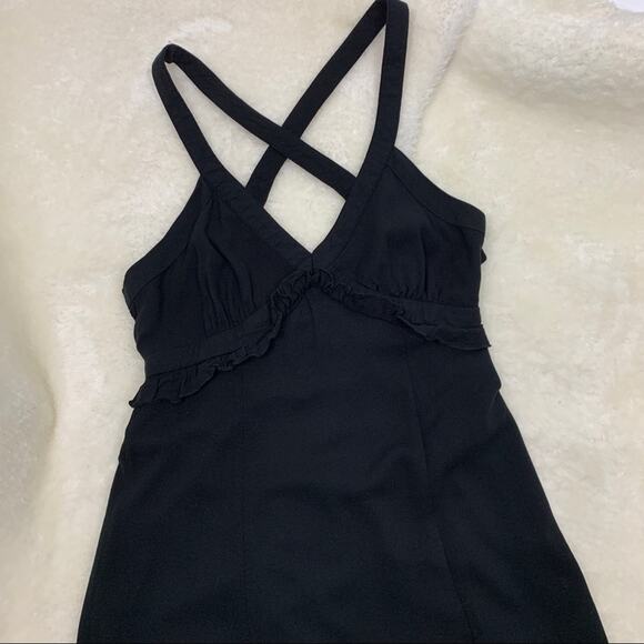 Forever 21 Maxi Sun Dress Black High Slit Medium - Picture 12 of 15